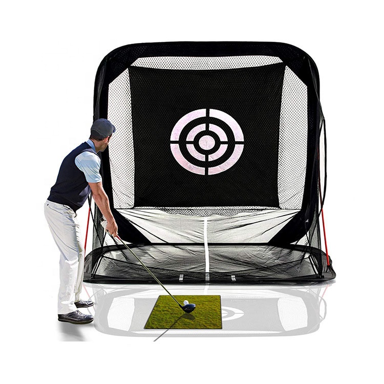 Practice Net Hitting - 折りたたみ式ゴルフ練習ネット、持ち運び可能な家庭用・庭用打撃ネット、ブラック、サイズ10フィート×7フィート、簡単に設置可能、耐久性のあるポリエステル製、屋内・屋外で使用可能。