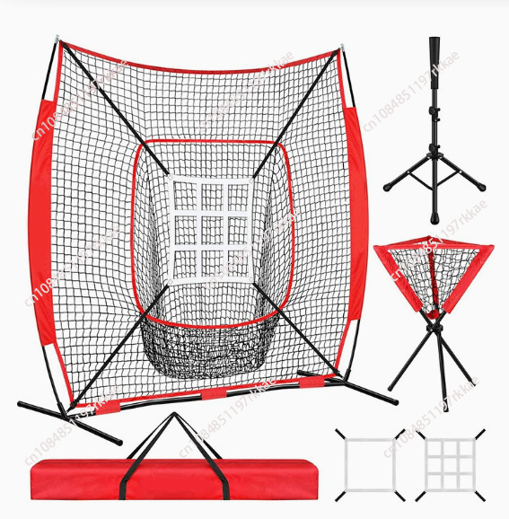 Practice Net Hitting - ポータブル7×7野球ヒッティングネット、屋内・屋外ソフトボールピッチング練習用ネット